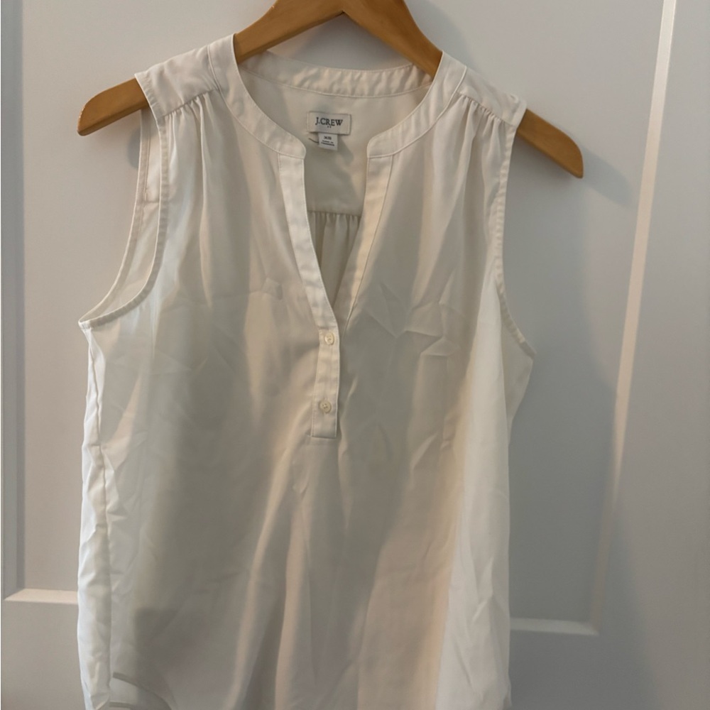 J. Crew Women's Cream Sleeveless Blouse